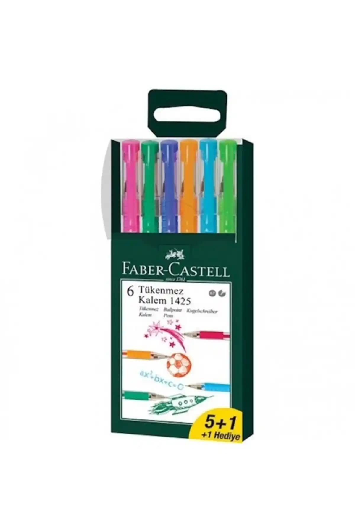 Faber Castell 1425 Tükenmez Kalem Seti 5+1 Renkli ve Şık Tasarımıyla Günlük Kullanım İçin İdeal