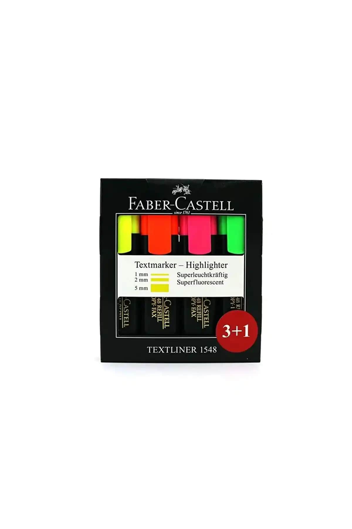 Faber Castell 1546 3 1 Fosforlu Kalem Seti Renkli ve Dayanıklı Kırtasiye Ürünü
