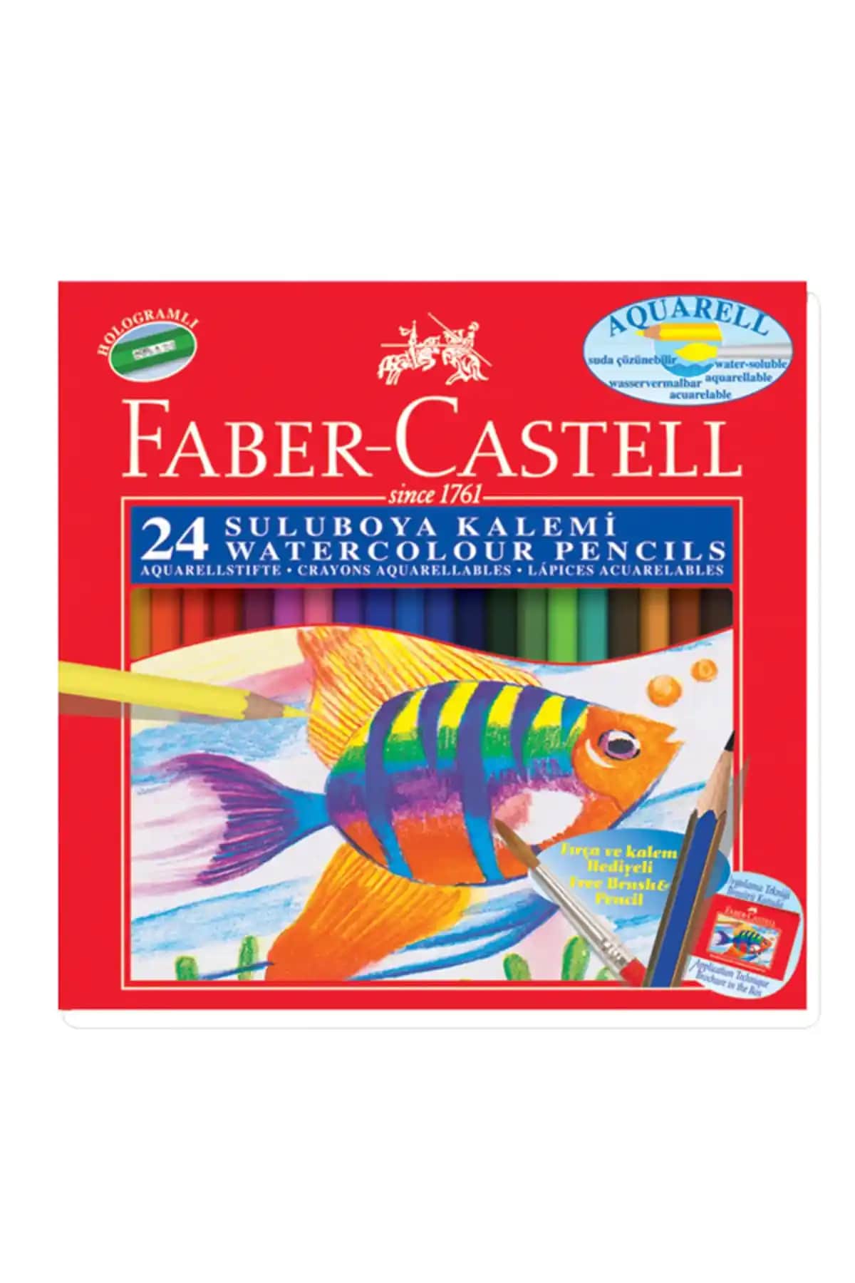 Faber Castell 24 Renk Kuru Boya Seti Redline Aquarell Sanat ve El Becerileri İçin Uygun