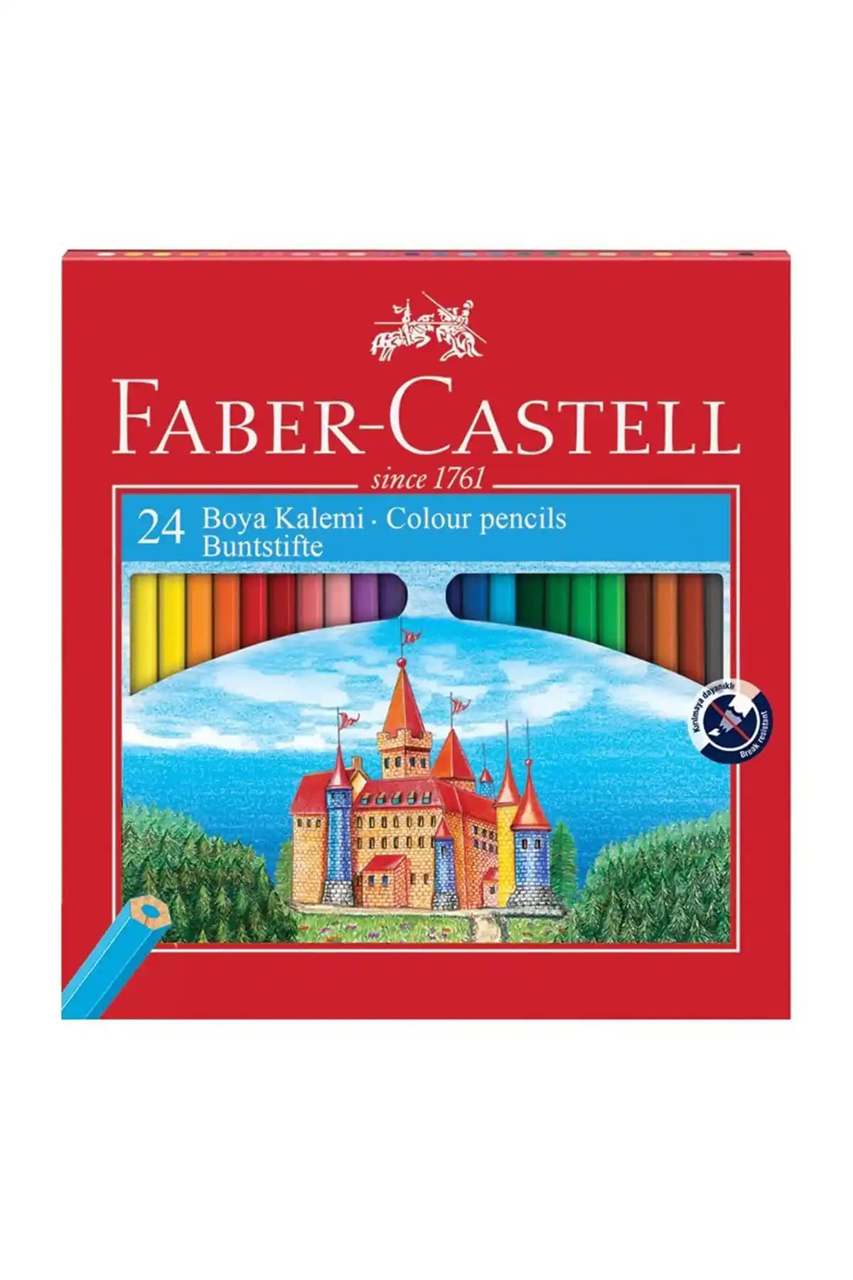 Faber Castell 24 Renkli Karton Kutu Boya Kalemi Çocuklar ve Gençler İçin Yüksek Kalite