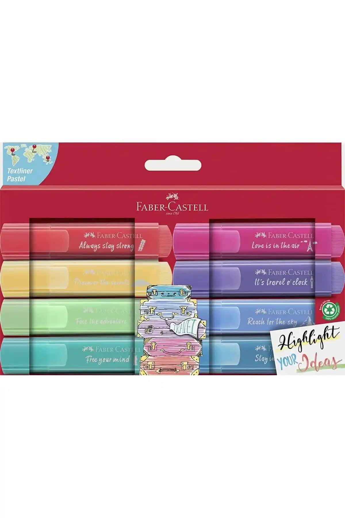 Faber Castell 46 Pastel Renkler 8'li Fosforlu Kalem Seti Yaratıcılığı Artıran Kalite Ürünü