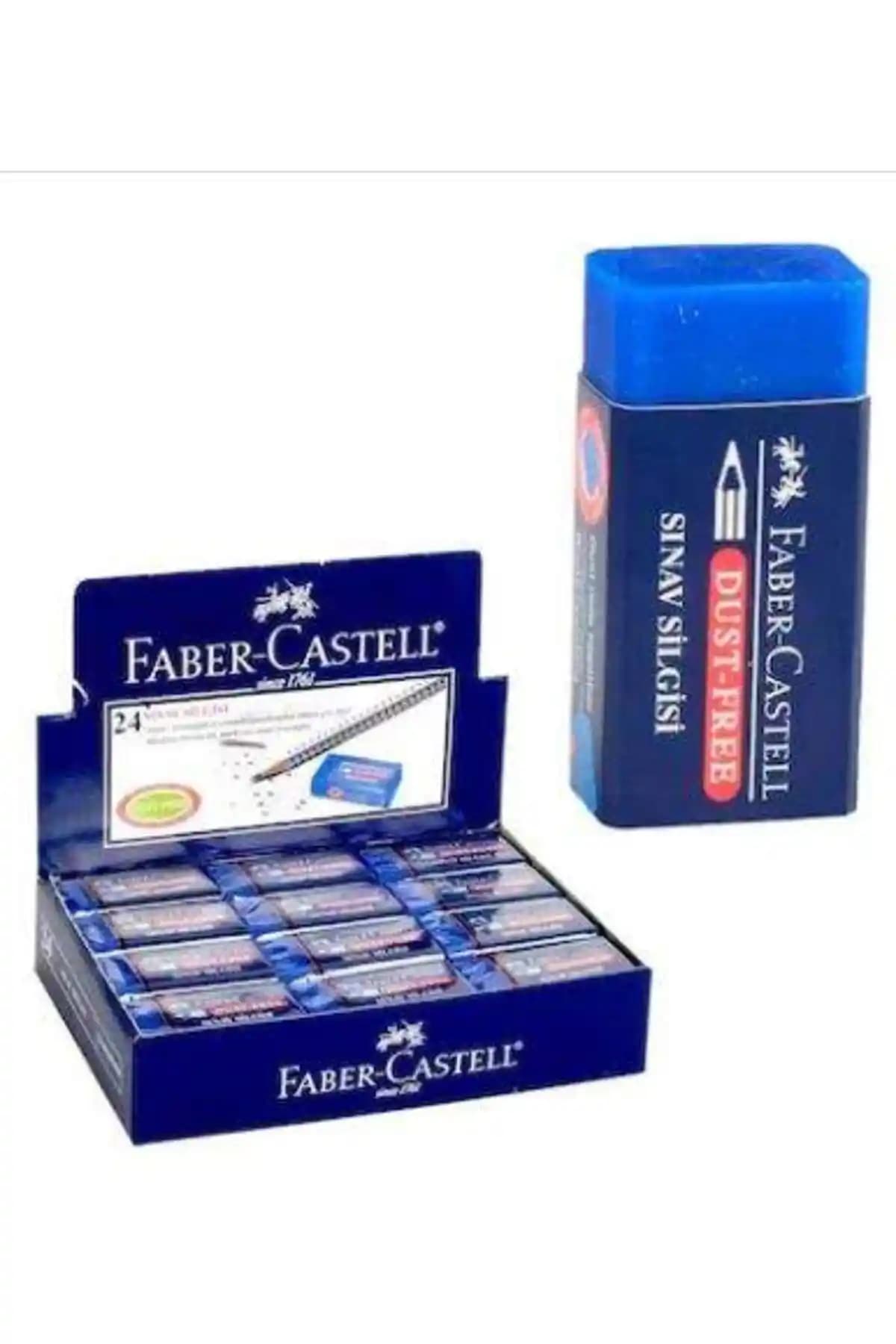 Faber Castell Dust-Free Mavi Silgi 24'lü Paket - Yüksek Performans ve Hijyen