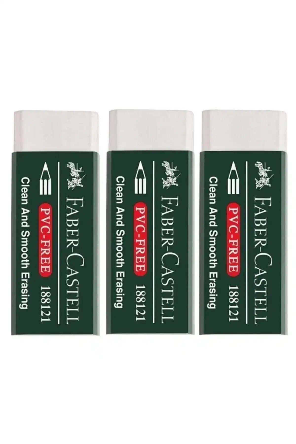 Faber Castell PVC Free Büyük Boy Beyaz Silgi 3’lü – Dayanıklı ve Hijyenik Çizim ve Yazı Malzemesi