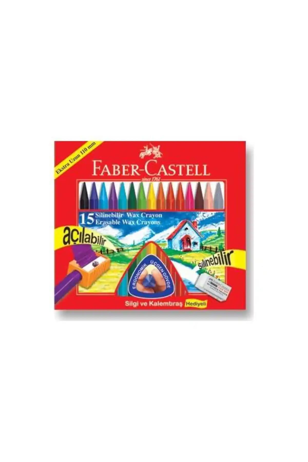 Faber Castell Silinebilir Wax Crayon Çocuk Boya Kalemi 15'li Güvenli ve Renkli Deneyim