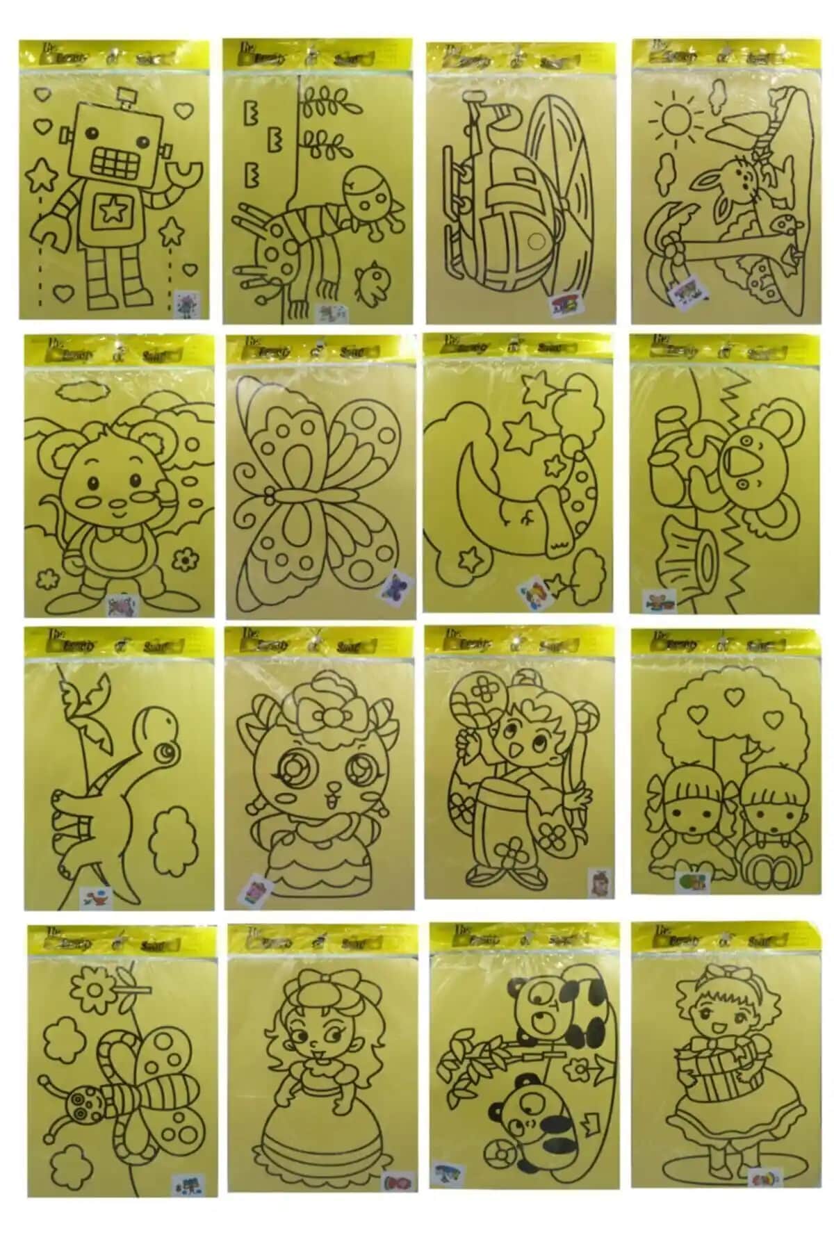 Genel Markalar 15'li A4 Büyük Boy Kum Boyama Seti Çocuklar ve Yetişkinler İçin Eğlenceli Sanat Aktivitesi