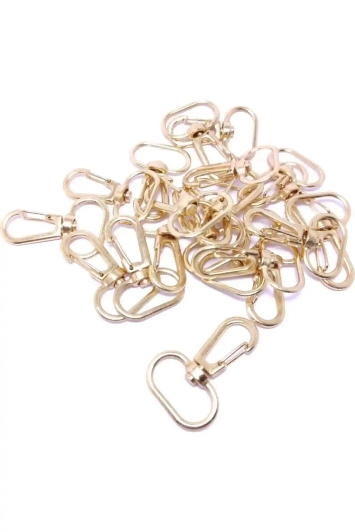 Genel Markalar Makrome Anahtarlık Halkası 25'li Altın Renkli Doğal ve El Yapımı Tasarım