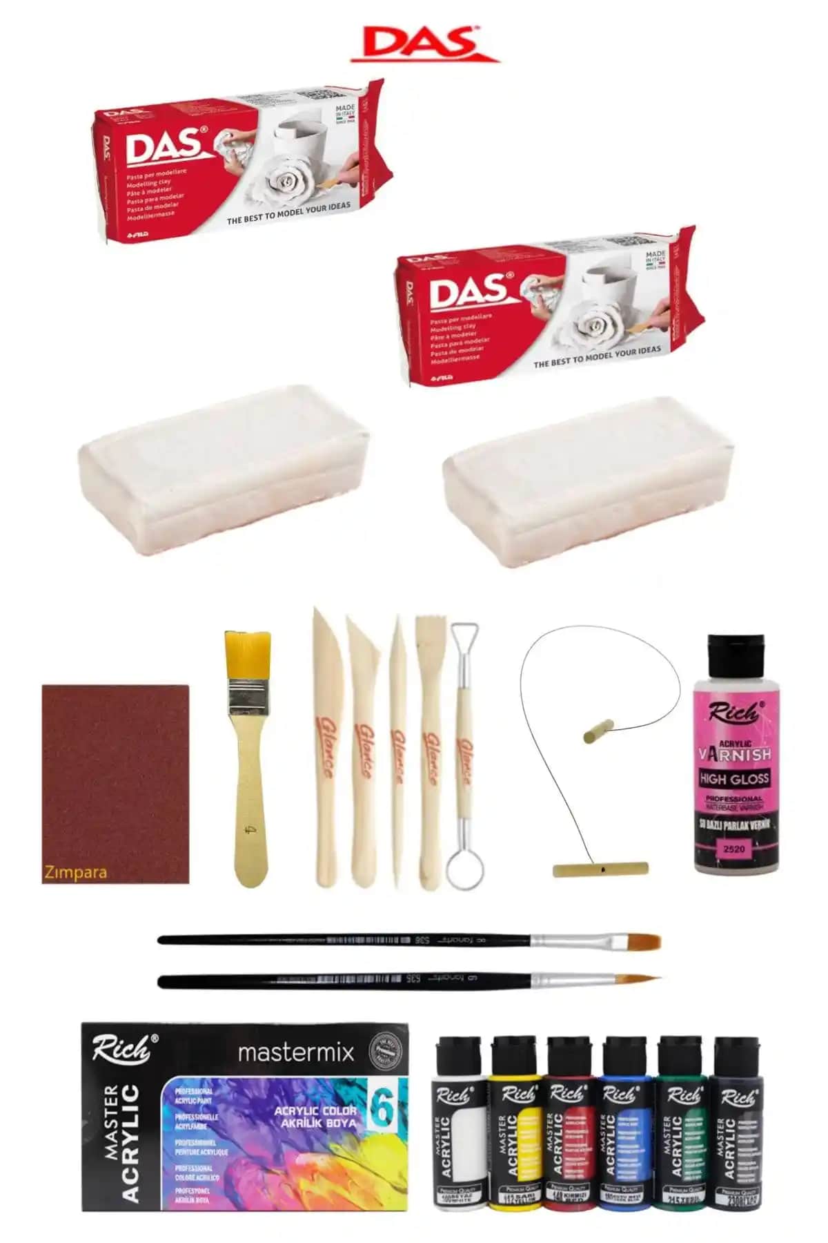 GLANCE Beyaz Seramik Kili ve Rich Mastermix Akrilik Boya Seti Detaylı Kullanım ve Özellikler