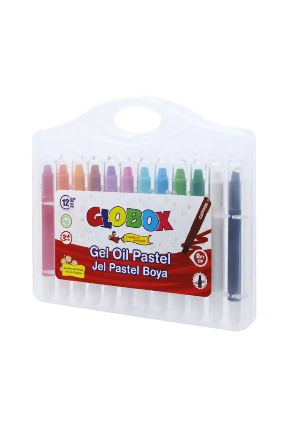 Globox Çevirmeli Jel Pastel Boya 12'li: Çocuklar İçin Renkli ve Güvenli Sanat Malzemesi