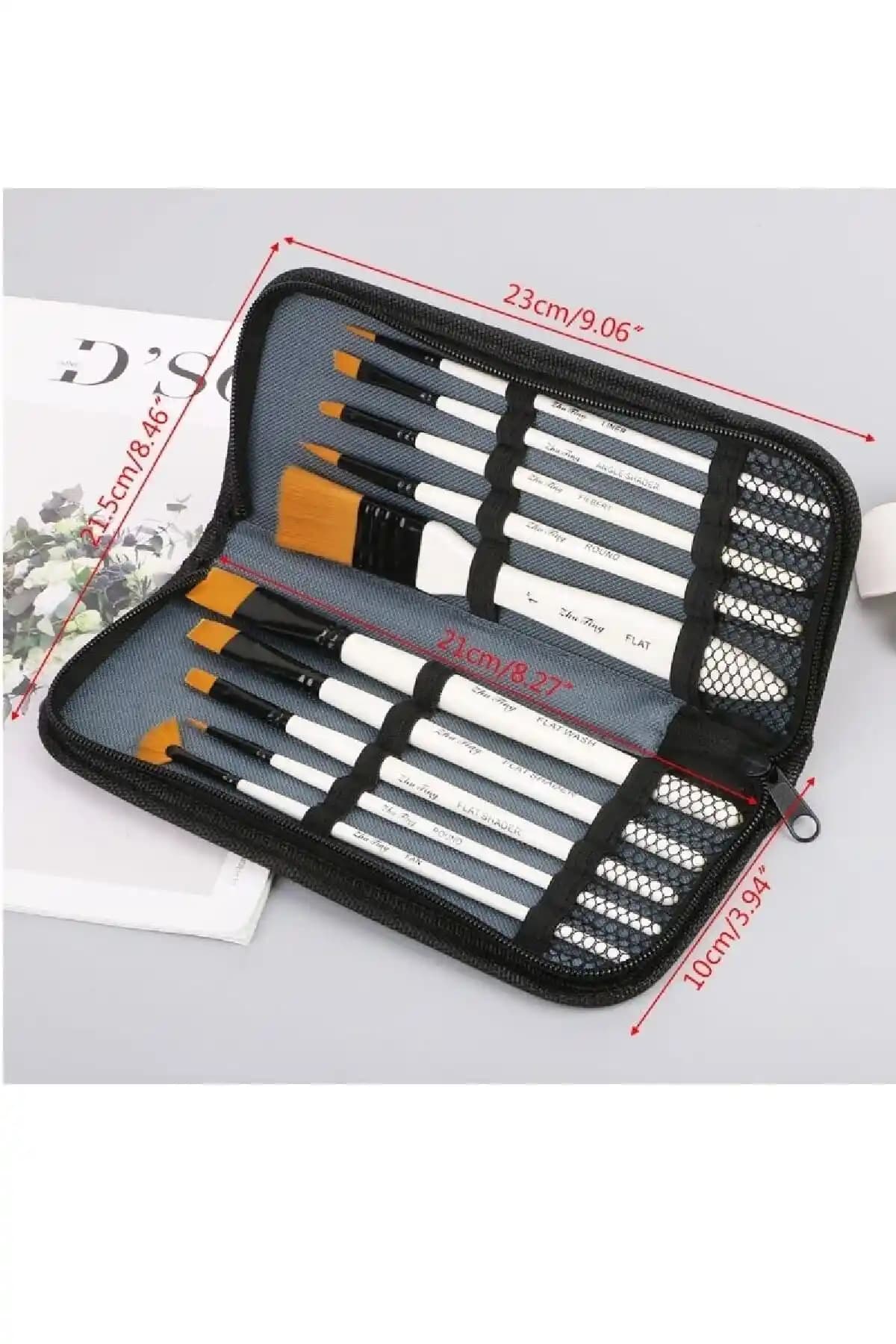 Hannah 10 Adet Profesyonel Sanat Boya Fırçası Seti: Çeşitli Teknikler İçin Yüksek Kalite