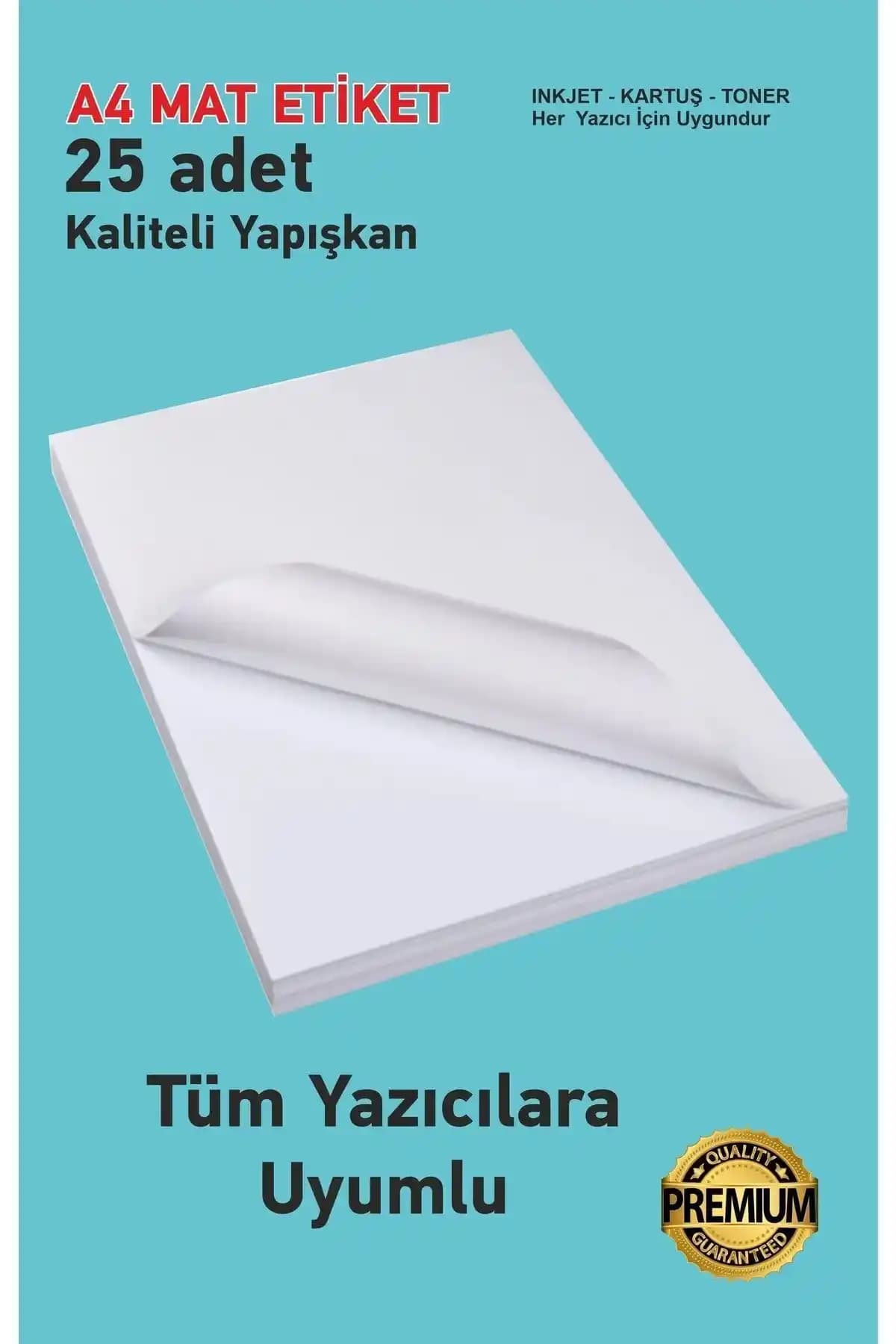 HSN 25 Adet Yapışkanlı Mat A4 Etiketleri ile Belge ve Ürünleri Şık ve Güvenli Şekilde Etiketleyin