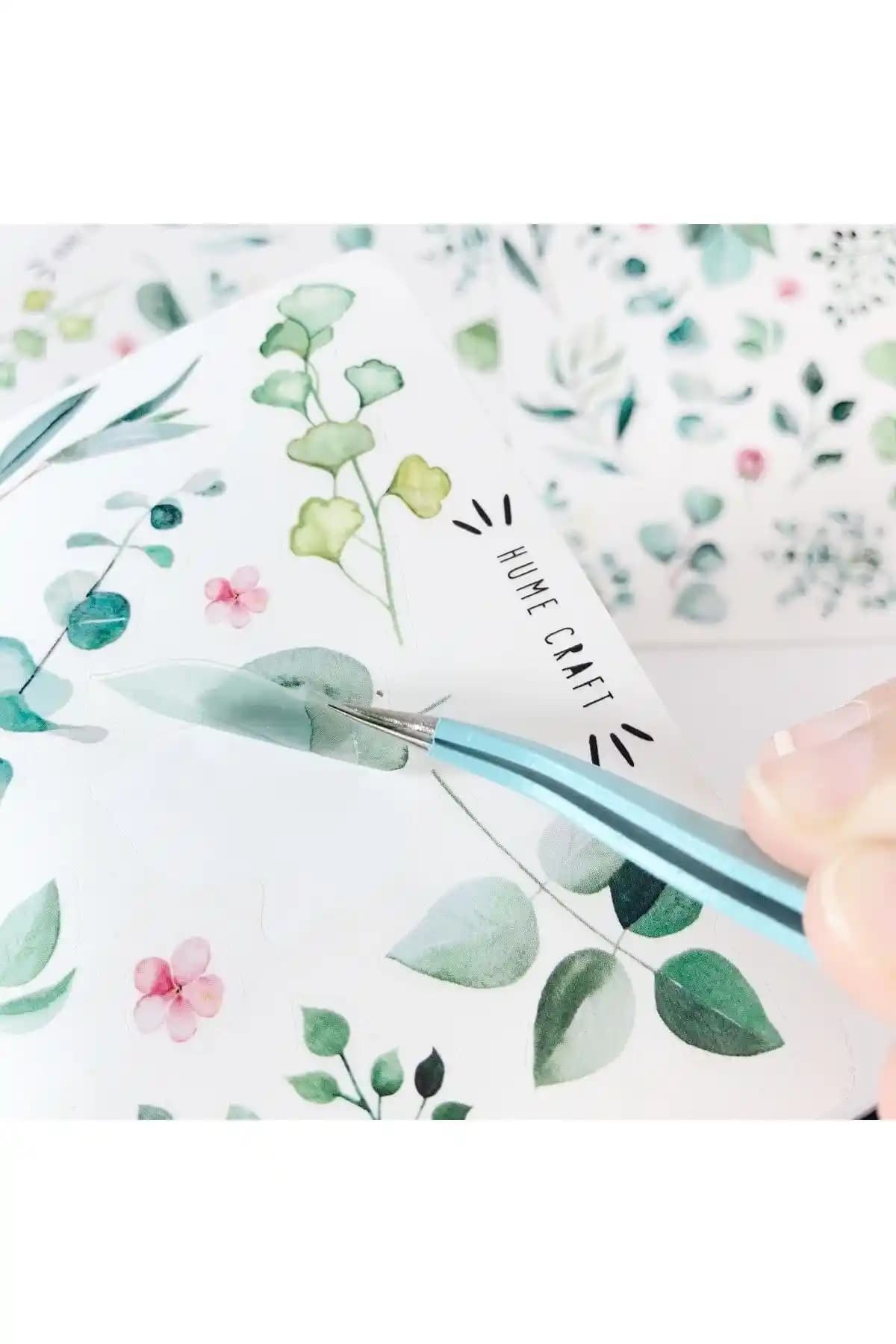Hume Craft Yeşil Yaprak Temalı Şeffaf Sticker ile Yaratıcı Dekorasyon Çözümleri