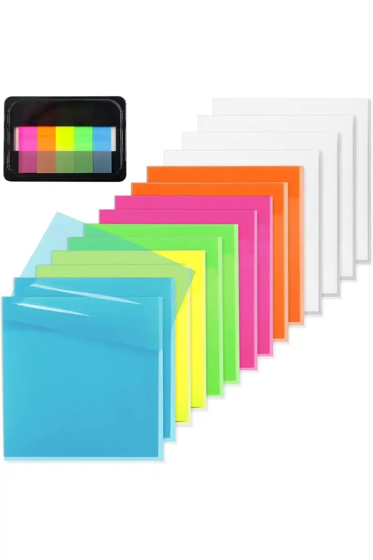 Janissary markası şeffaf yapışkan not seti 6 renk seçeneği ile günlük planlama için ideal