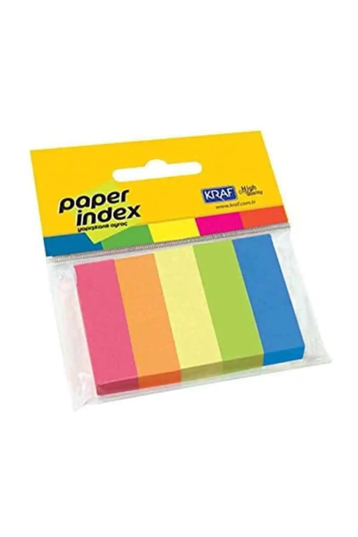 KRAF Post It Ayraç 5 Renkli 15x50mm Pratik Notlama ve Düzenleme Çözümü