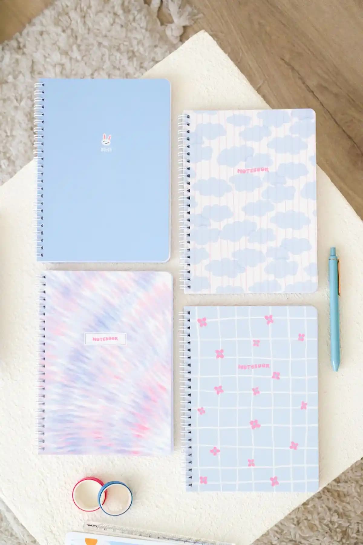 Matt Notebook A5 Spiralli Okul Defteri Seti 4'lü Çizgili Taşınabilir Planlama Aracı