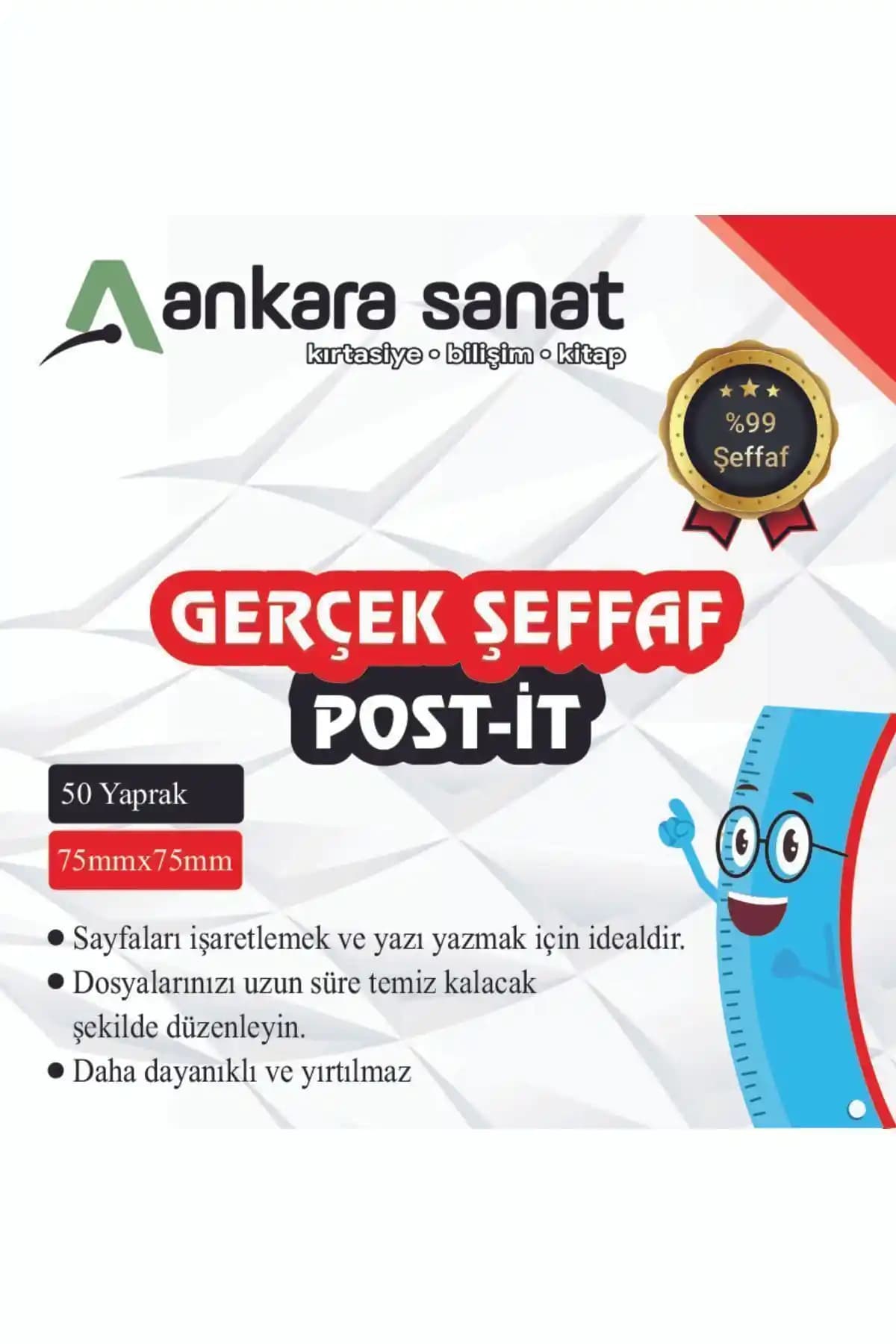 Maxx Şeffaf Post-it Not Kağıdı Ofis ve Kitap Kullanımı için Dayanıklı ve Estetik Çözüm