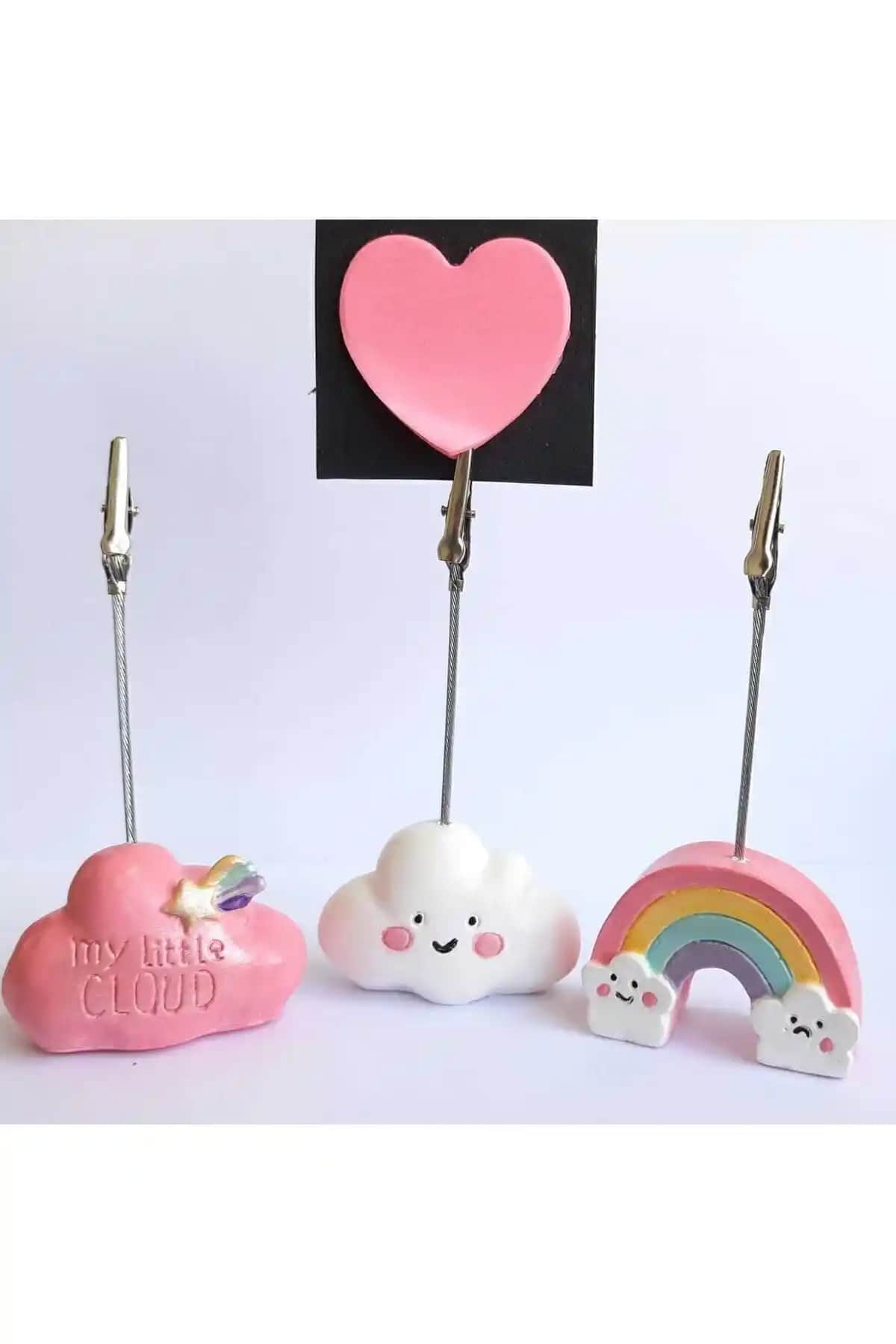 Melora 3’lü Notluk Seti Gökkuşağı ve Bulut Motifleri ile Dekoratif ve İşlevsel Masaüstü Aksesuarı