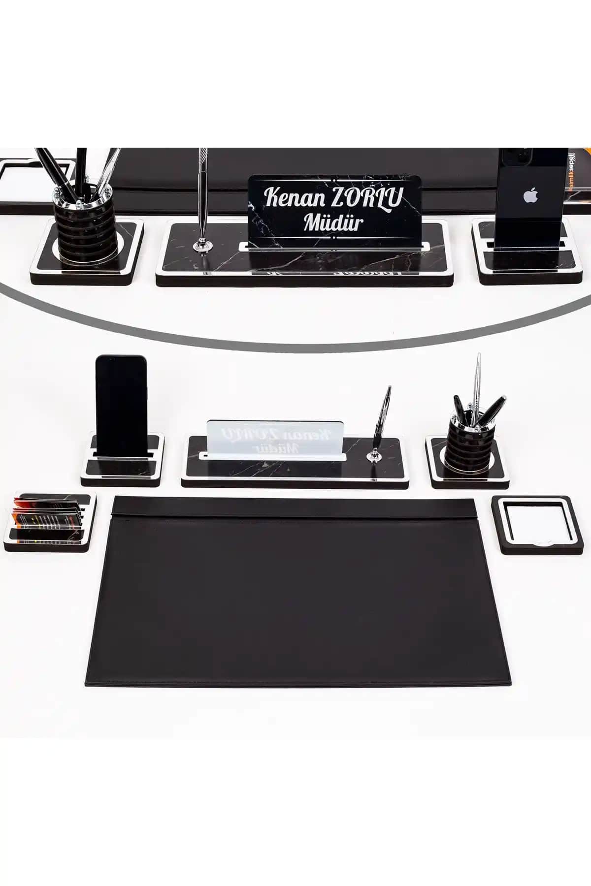 Mermer Desenli Ahşap Sümen Takımı: Şık ve Fonksiyonel Masa Düzeni Seti