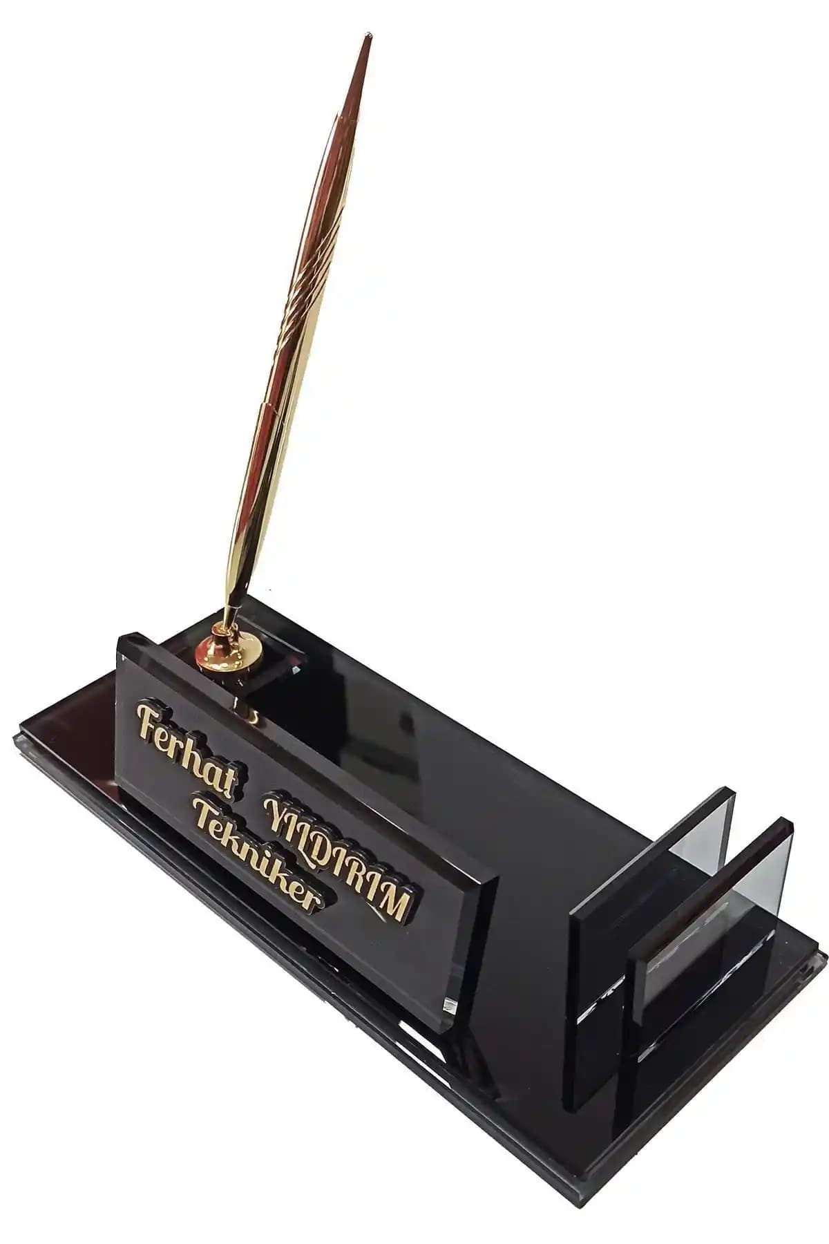 MERTKRİSTAL Kristal Masa İsimliği ve Kalemlik Seti Ofis Dekorasyonu ve Hediye Seçenekleri