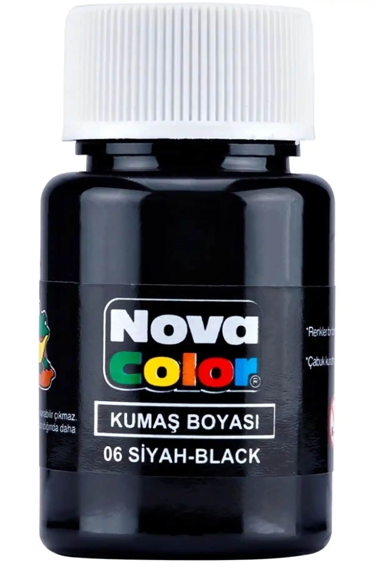 Modellino Nova Color Kumaş Boyası 30ml Siyah Renkli Hızlı Kuruyan ve Yüksek Kapatıcılık Sağlayan Ürün