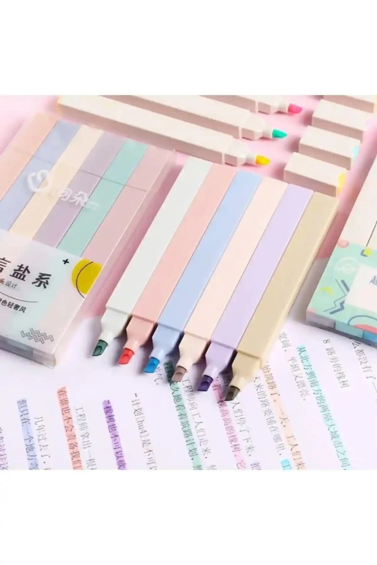 NaSaDAN Soft Renkler Yuvarlak Uç Fosforlu Kalem Seti: Yüksek Kalite ve Canlı Renkler