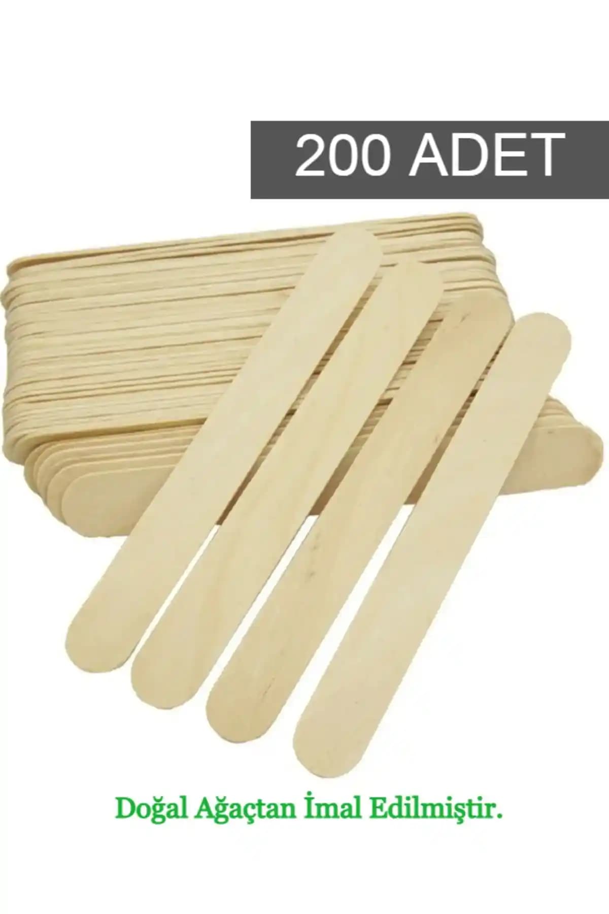 Nistabolje 200 Adet Ahşap Geniş Dil Çubuğu - Çok Amaçlı ve Dayanıklı Doğal Malzeme