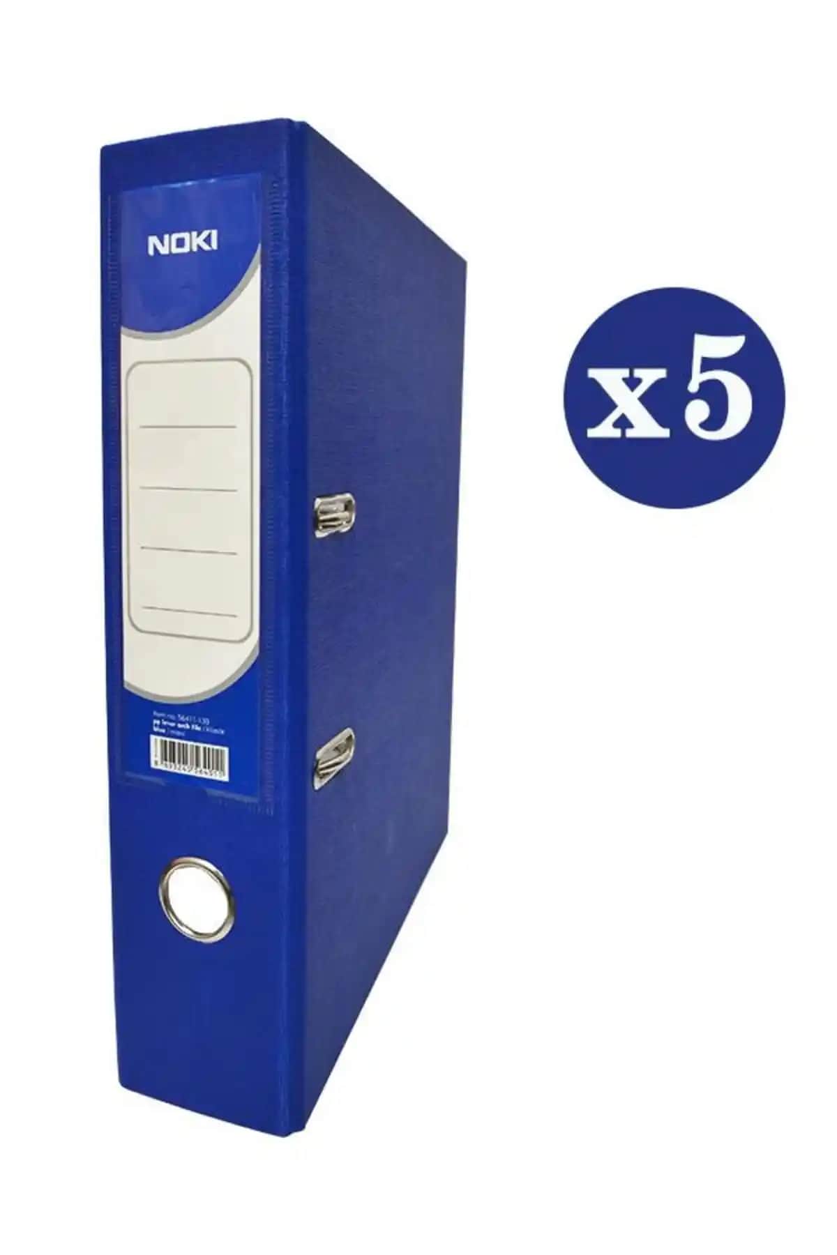 Noki Klasör Plastik Çıtalı Geniş Mavi 5’li – Dayanıklı ve Şık Evrak Saklama Çözümü