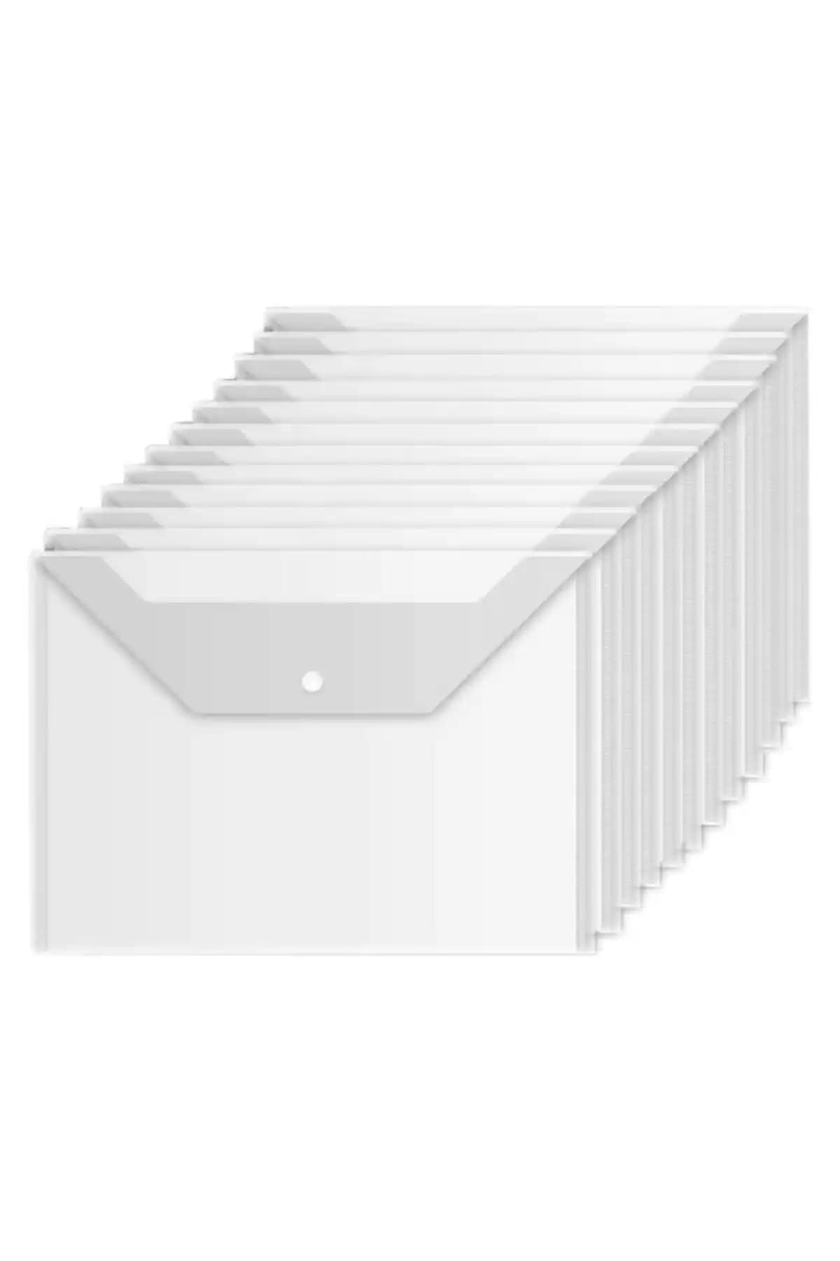 Noki Şeffaf A4 Çıtçıtlı Dosya 12'li set ofis ve ev ortamları için dayanıklı ve şık düzen çözümleri