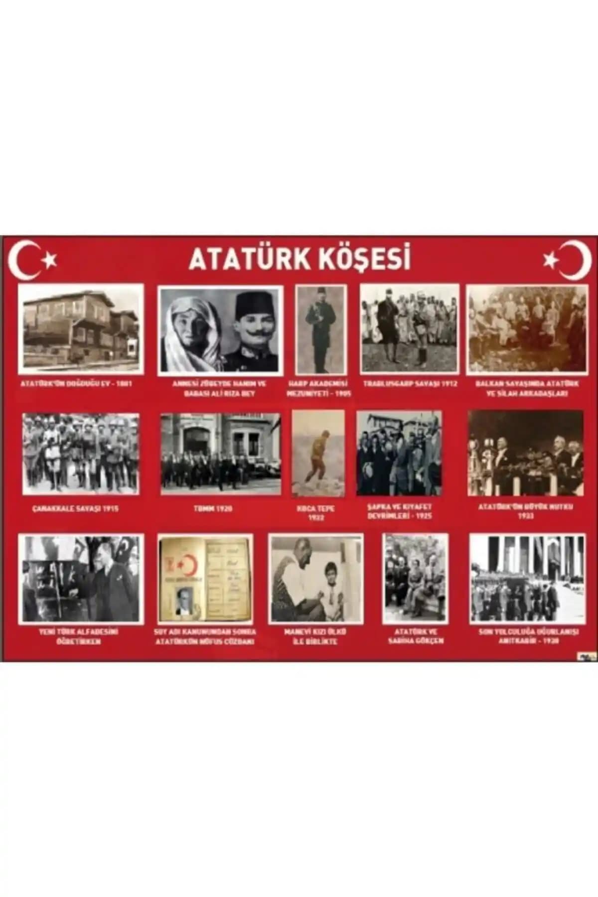 Okulcenter Atatürk Köşesi Vinil Dekoratif Panel 70x100 Cm Eğitim ve Dekorasyon