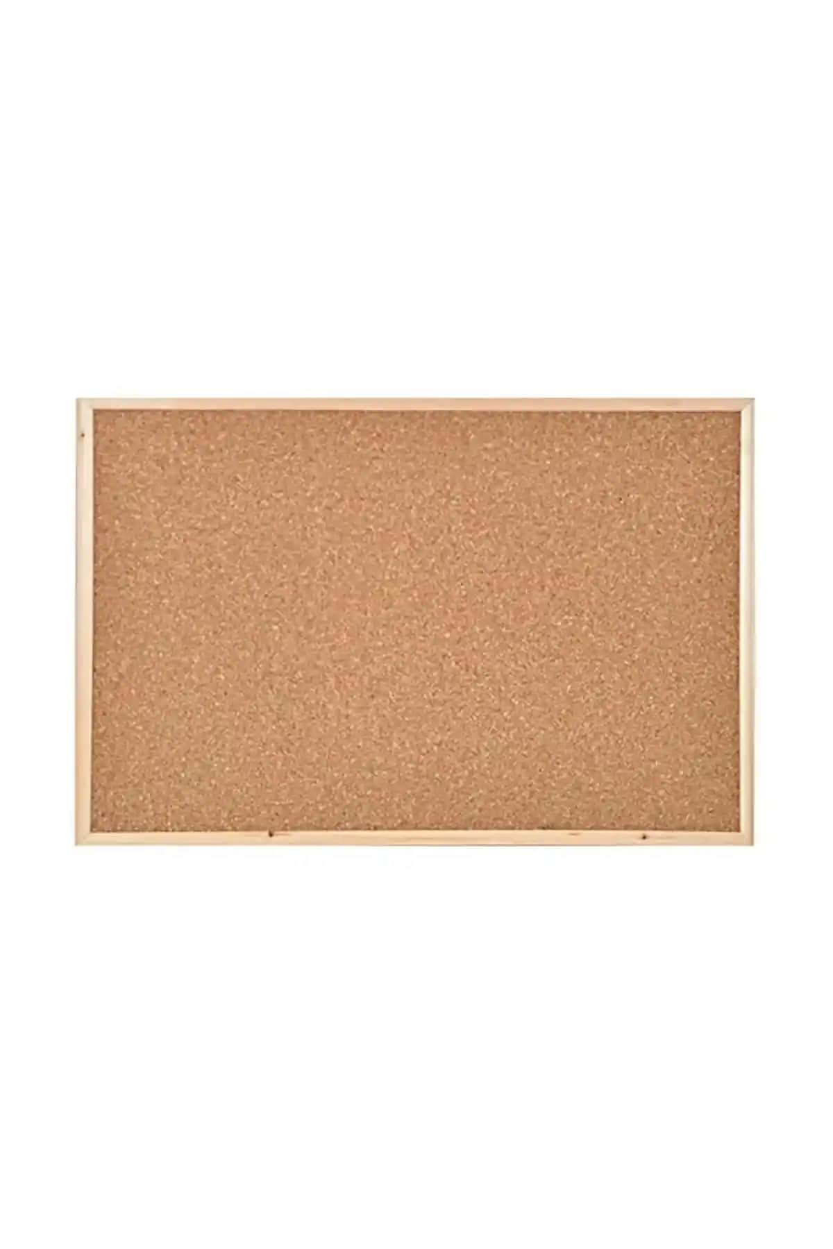 Panda 45x60 Ahşap Çerçeve Mantar Pano Ofis ve Okul İçin Şık ve Kullanışlı Tasarım