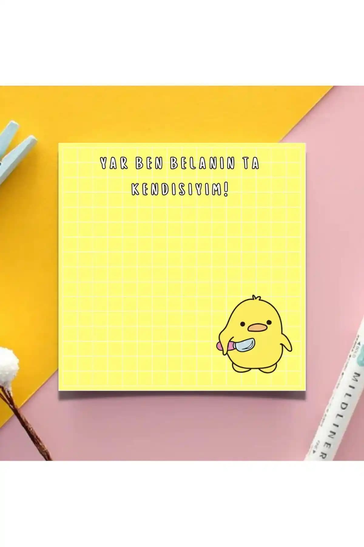 PastelSanat Kareli Civciv Temalı Memopad ile Yaratıcılığınızı Canlandırın