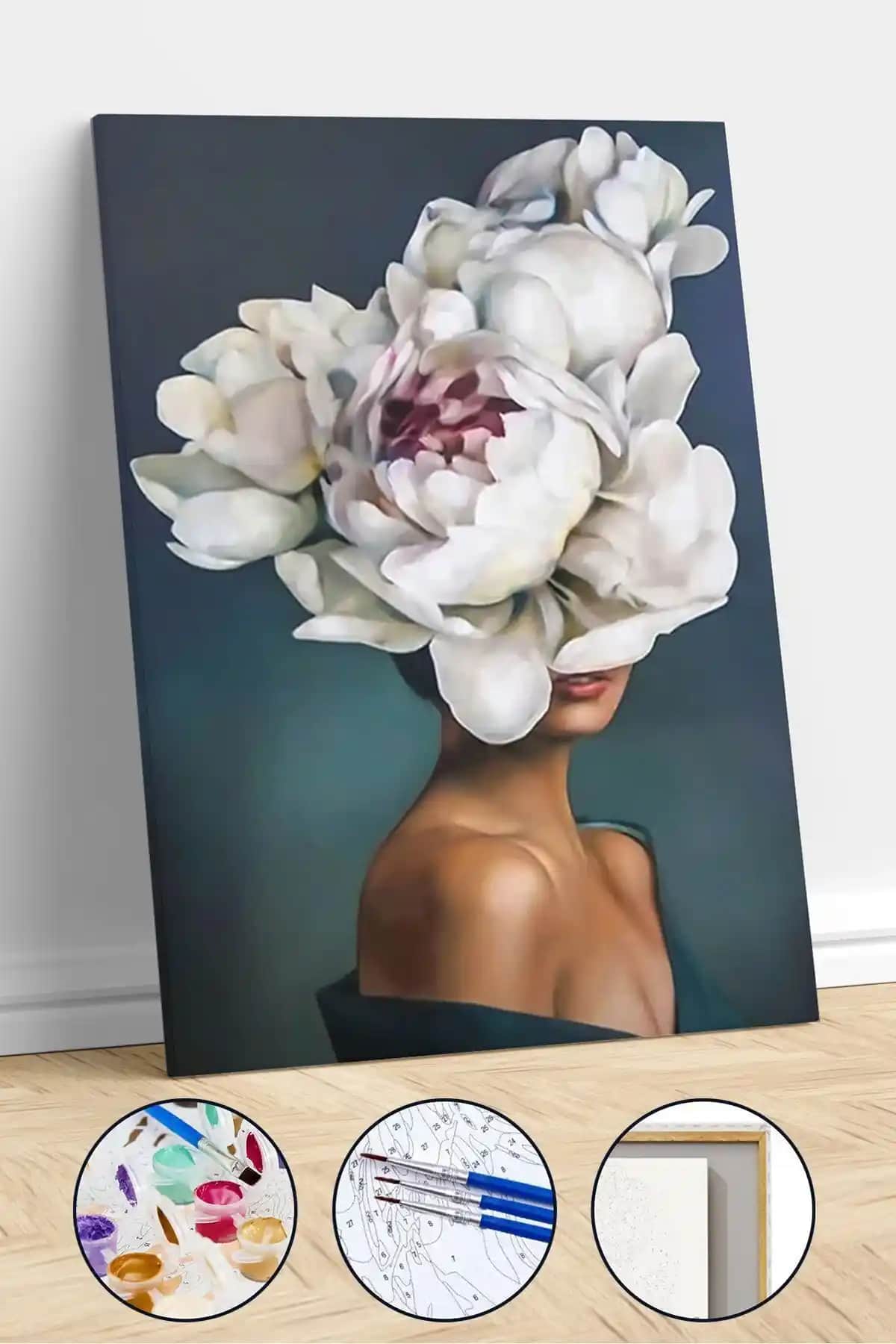 Pastelya Çiçek Kadın Sayılarla Boyama Seti: Hobi ve Sanat Tutkunları İçin Yüksek Kaliteli Deneyim