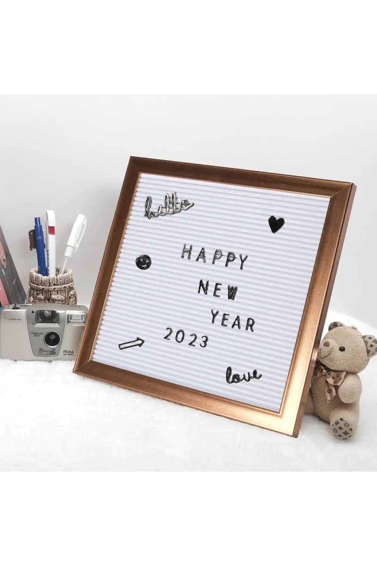 Patla Gitti Değiştirilebilir Rose Gold Yazı Panosu ve Mesaj Tahtası