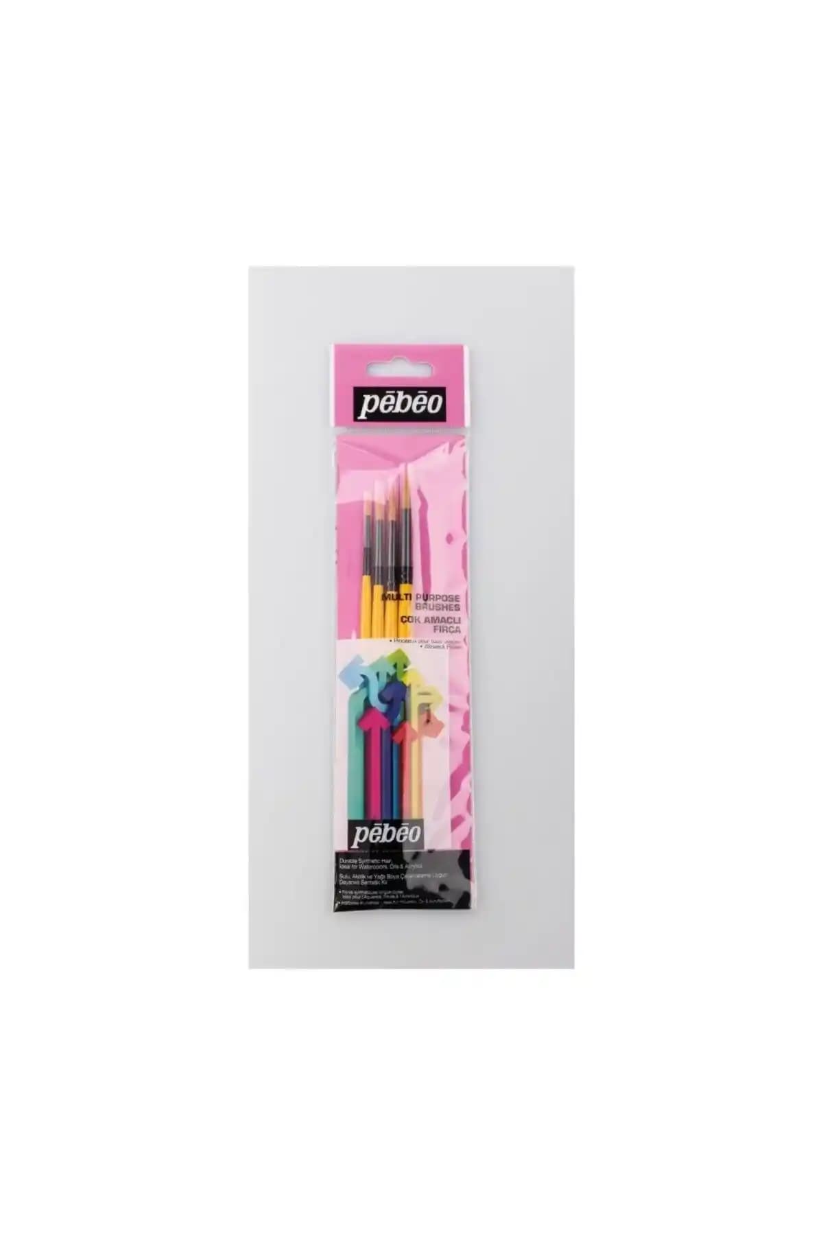 Pebeo 4'lü Sulu Boya Fırça Seti Profesyonel ve Dayanıklı Sanat Malzemeleri