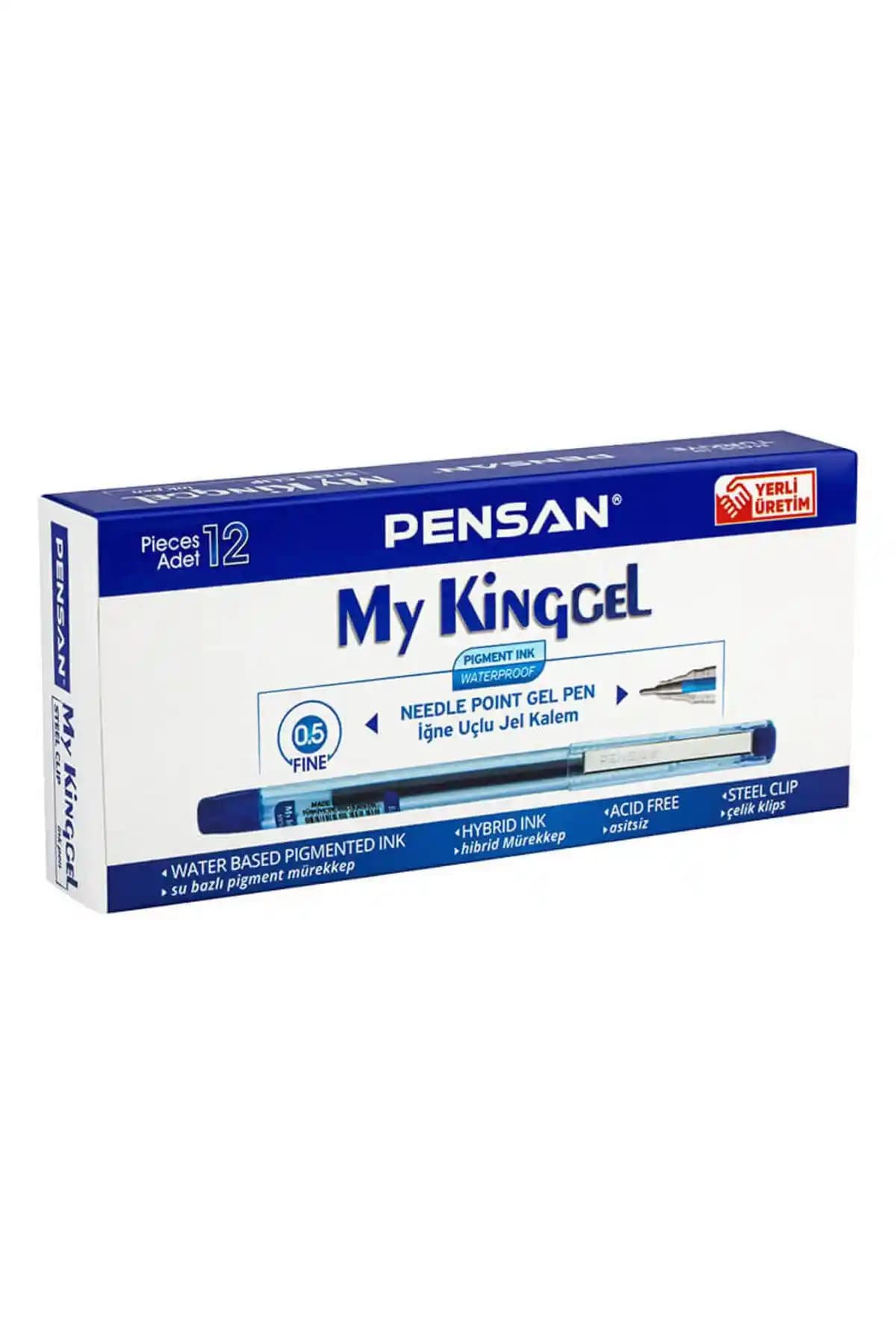 Pensan 6405 My King Jel Kalem 12'li Mavi Kutuda Yüksek Kalite ve Konforlu Yazım Deneyimi