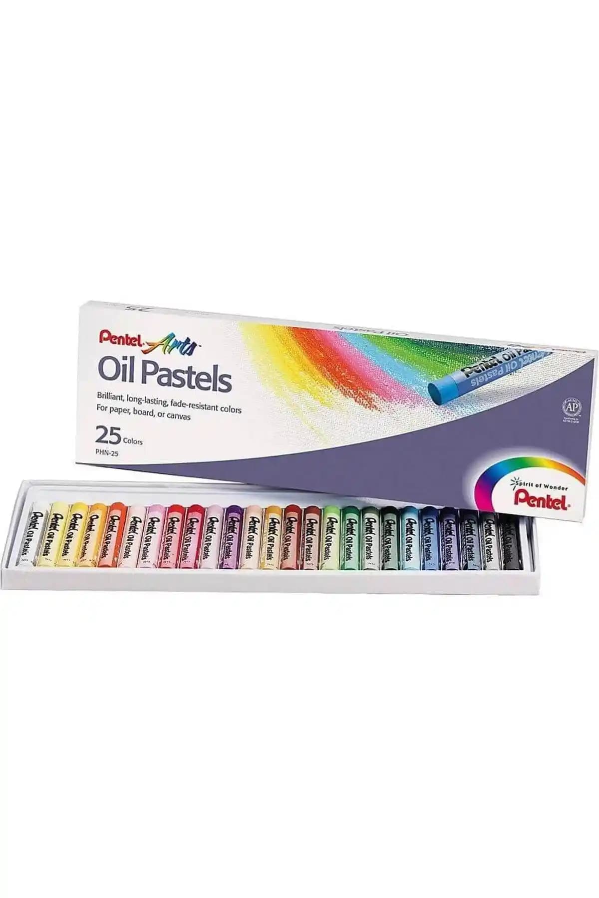 Pentel Yağlı Pastel 25 Renkli Set: Yüksek Kaliteli ve Çeşitli Sanat Malzemeleri