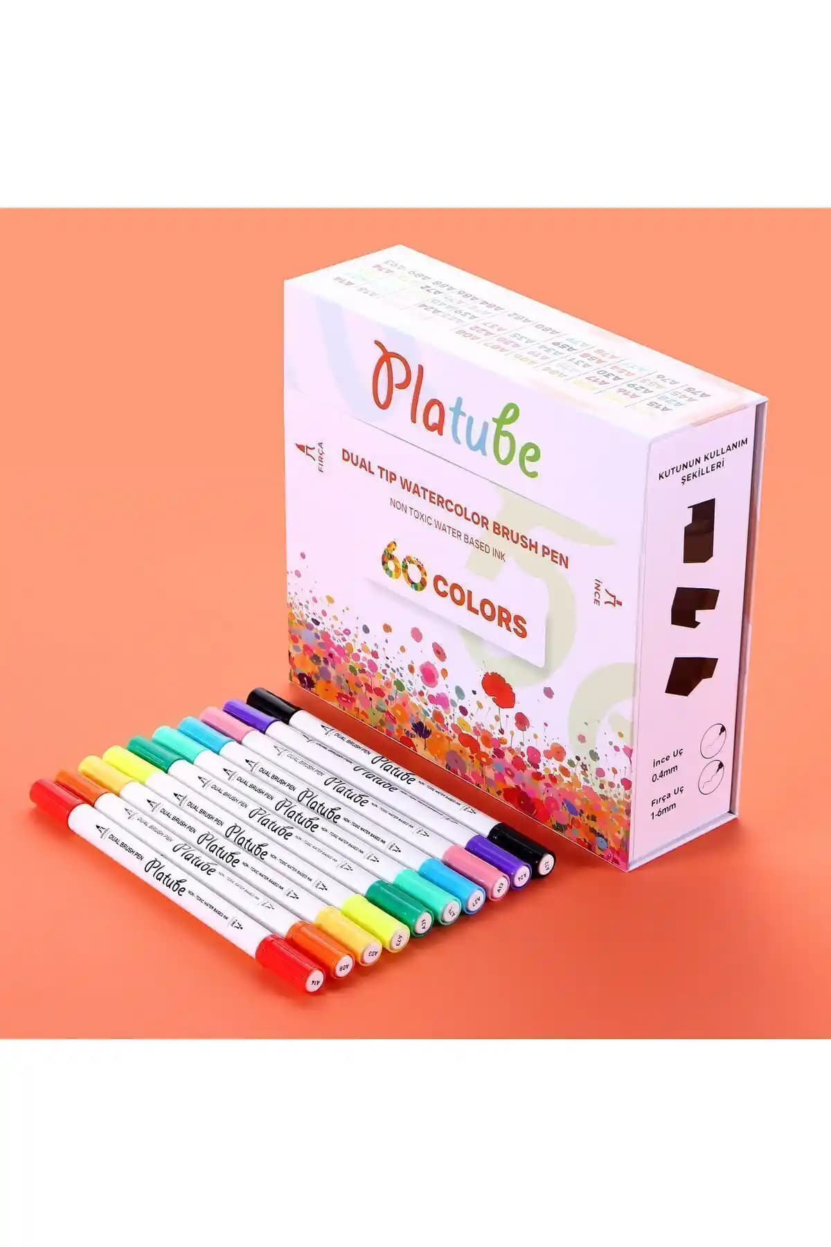 Platube Çift Taraflı Brush Pen 60’lı Marker Kalem Seti ile Yaratıcılığı Geliştiren Profesyonel Çözüm