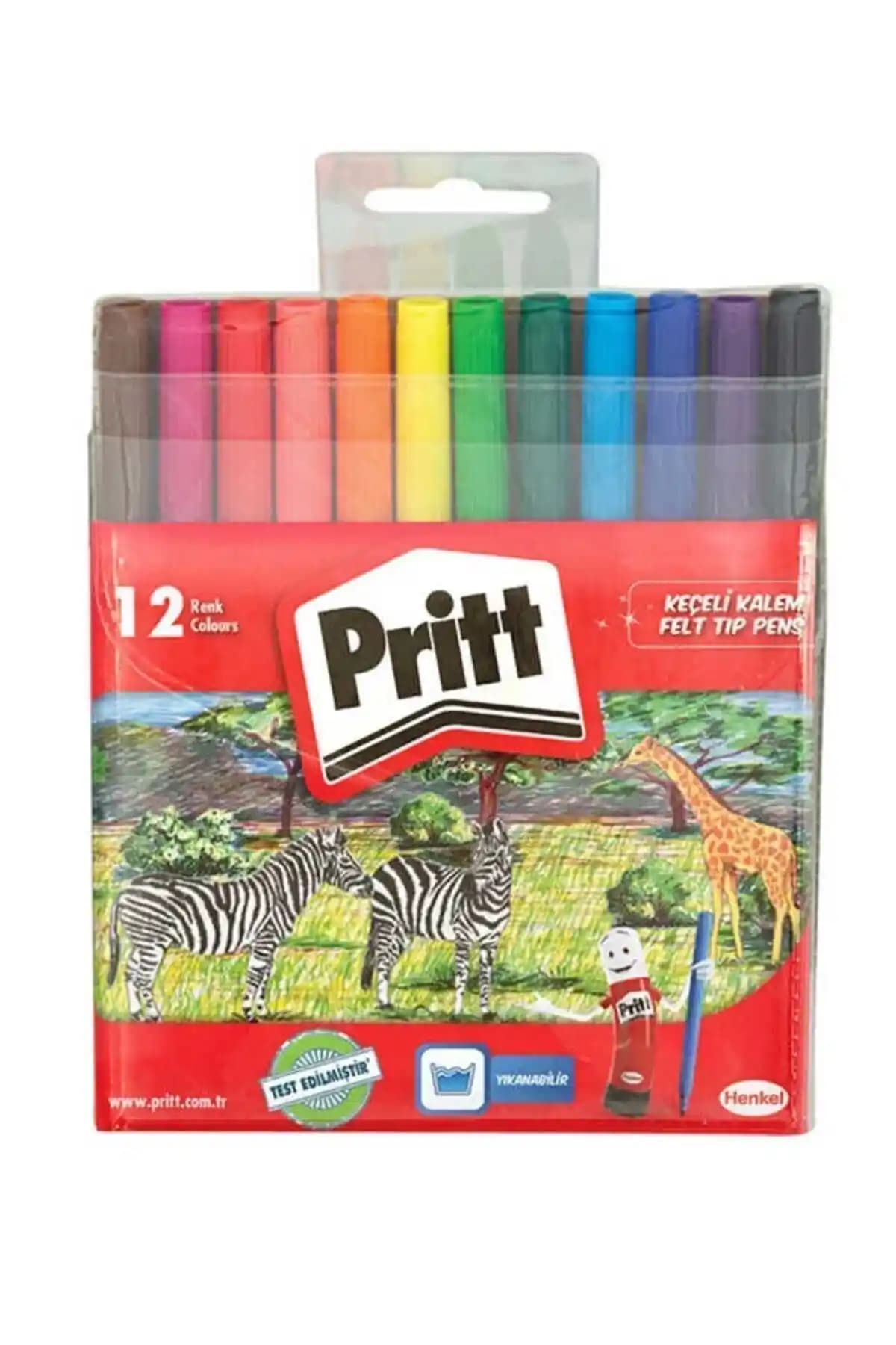 Pritt Keçeli Kalem 12li Poşet: Canlı Renklerle Güvenilir Çizim ve Sanat Malzemesi
