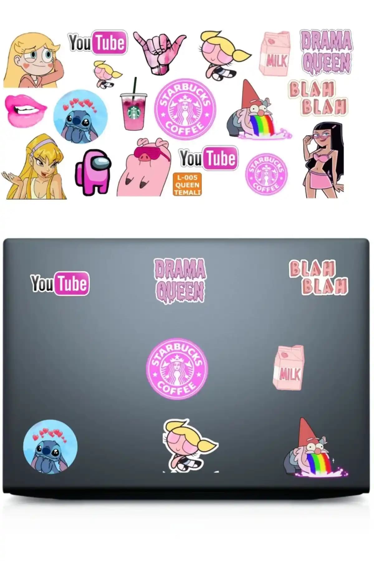 Queen Temalı Laptop ve Tablet Sticker Seti: Dayanıklı ve Canlı Renklerle Özelleştirme