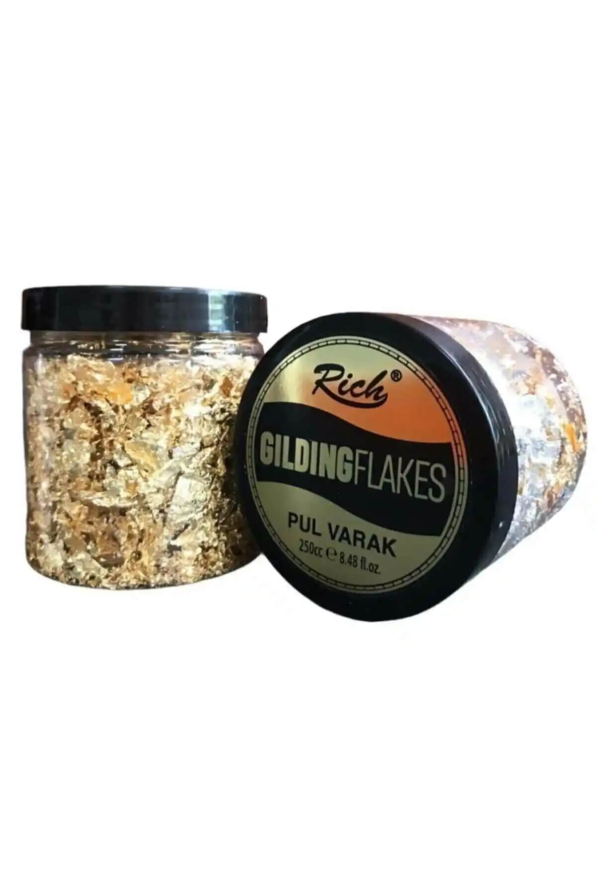 Rich Gilding Flakes Pul Varak 250 cc Altın Renkli Sanat ve Dekorasyon Malzemesi