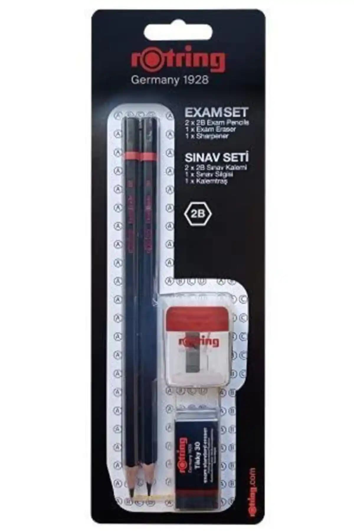 Rotring Sınav Seti 2B Kalem, Silgi ve Kalemtıraş: Güvenilir ve Dayanıklı Kırtasiye Malzemeleri