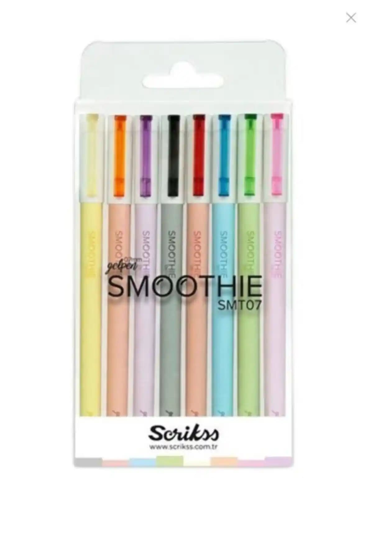 Scrikss Smoothie Jel Kalem 0.7mm 8'li Set Renkli ve Akıcı Yazım Deneyimi