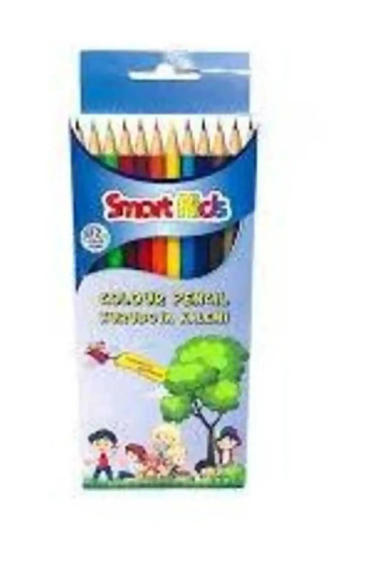 Smart Kids Kuruboya Kalem Seti 12 Renk Tam Boy Çocuk ve Gençler İçin Sanat Malzemeleri