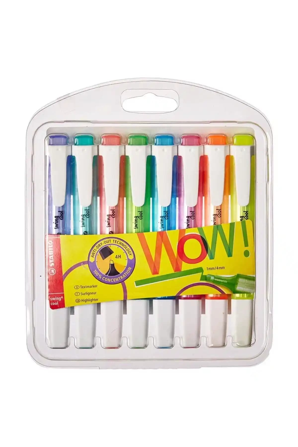 Stabilo Fosforlu Kalem Swıng Cool 8 Li: Renkli ve Güvenli Okul ve Sanat Kalemi