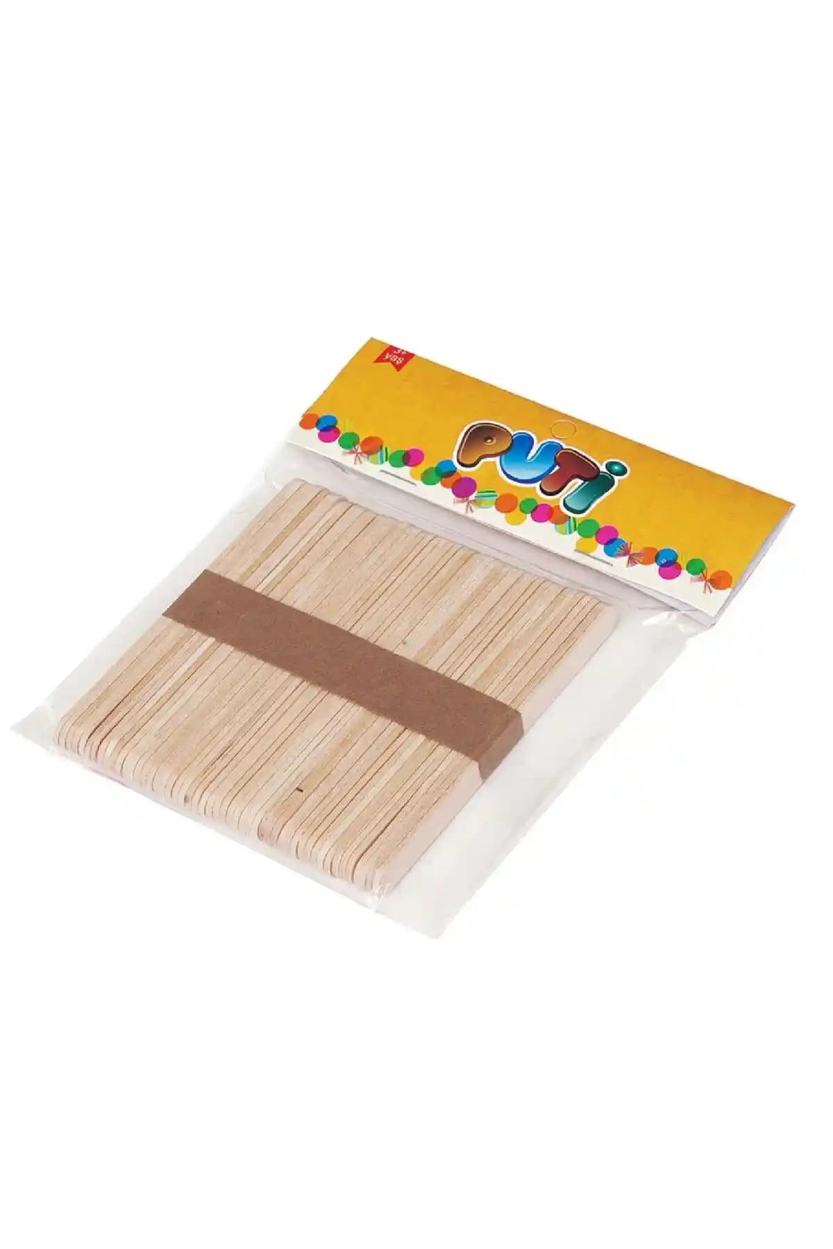 Südor Puti Doğal Ahşap Dondurma Çubuğu 50 Adet Dekoratif ve Çok Amaçlı Kullanım