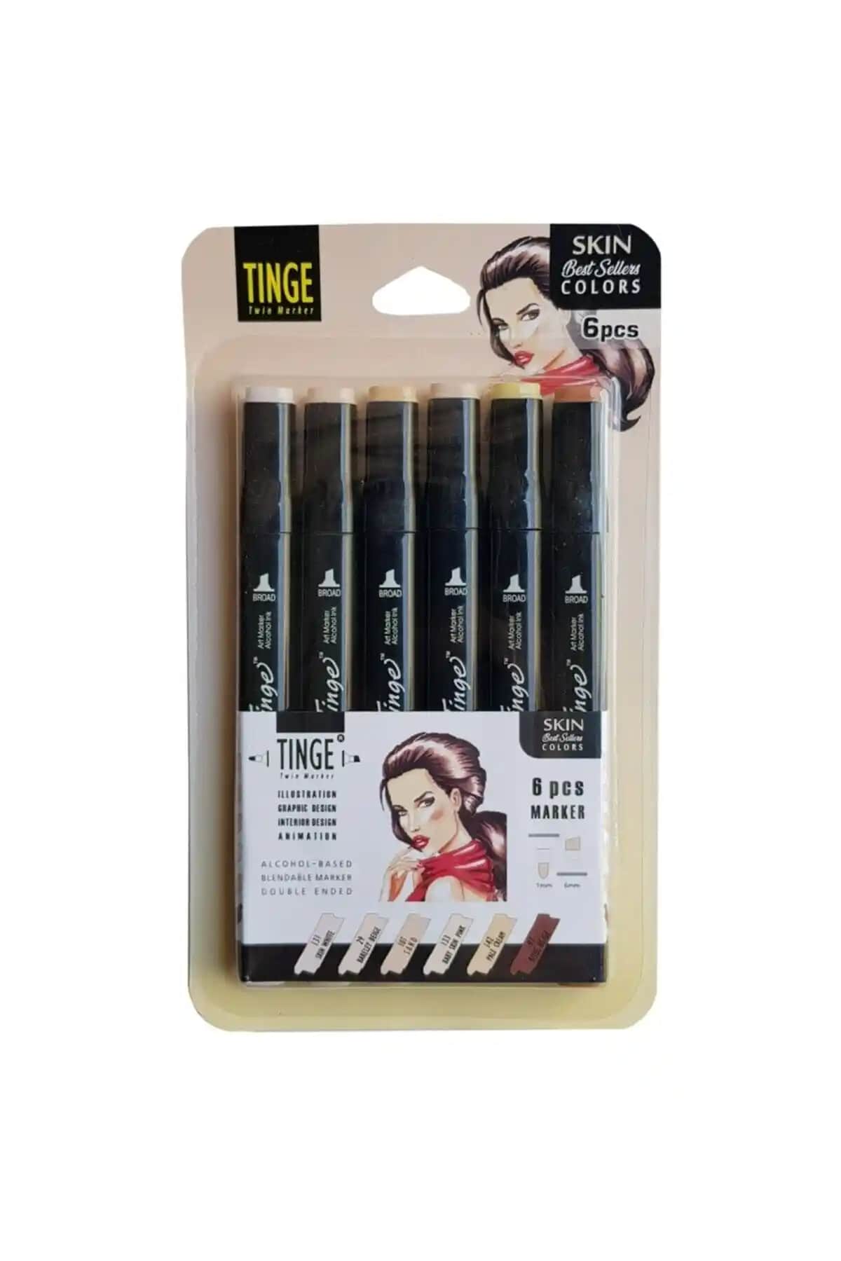 Tinge 6'lı Çift Uçlu Marker Seti ile Yaratıcılığınızı Güçlendirin