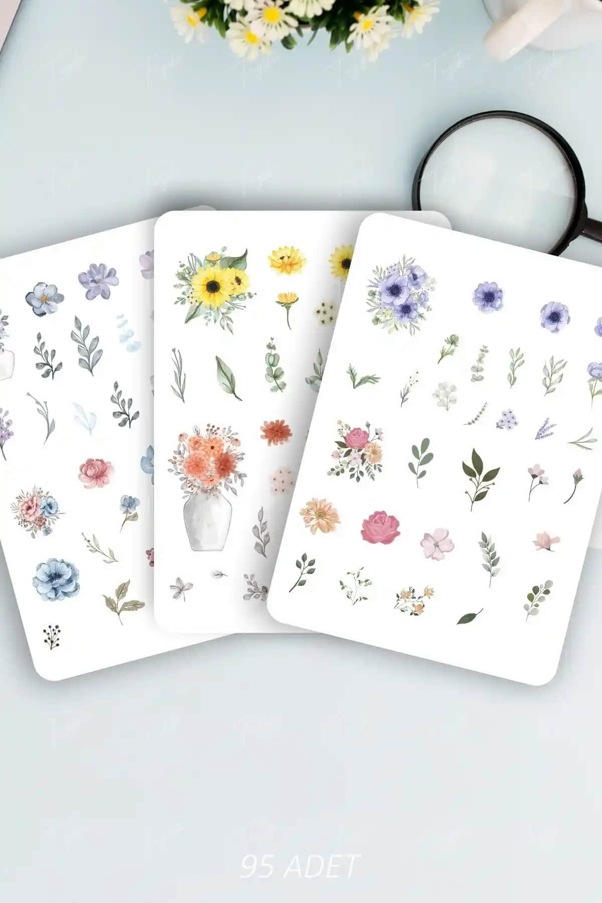 TUGİBU Çiçekli Sticker Seti: Ajanda ve Defter Düzenleme İçin Estetik ve Fonksiyonel Seçenek