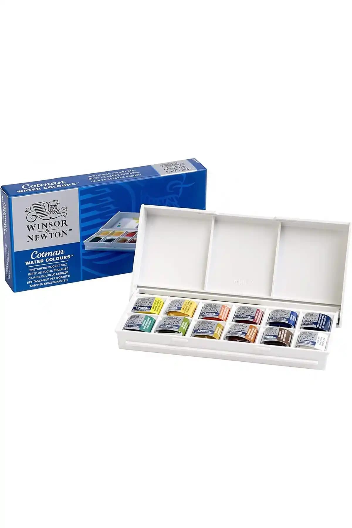 Winsor Newton Cotman 12 Renk Cep Boyası: Taşınabilir ve Yüksek Kaliteli Sulu Boya Seti
