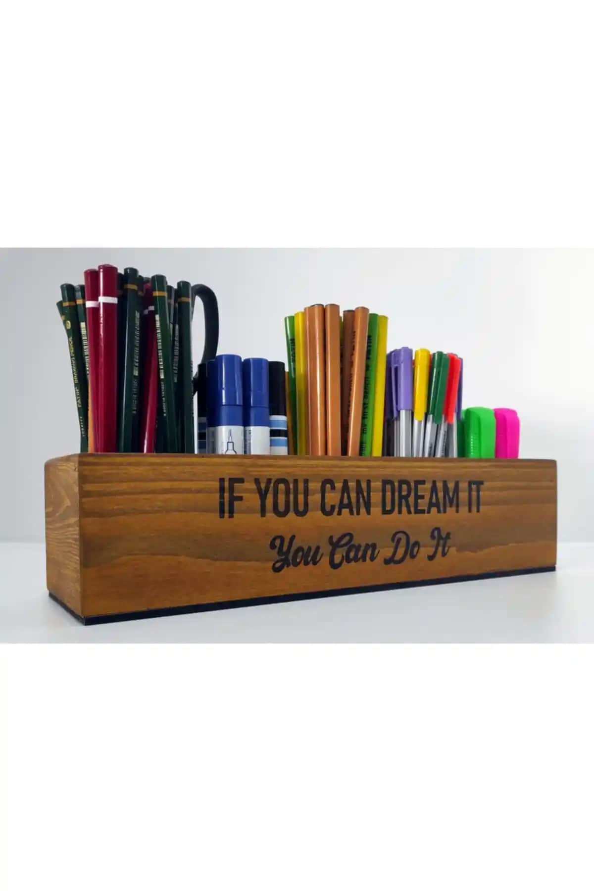 WoodRetro Ahşap Kalemlik: Şık ve Dayanıklı Masa Organizatörü ve Dekoratif Hediye Seçeneği