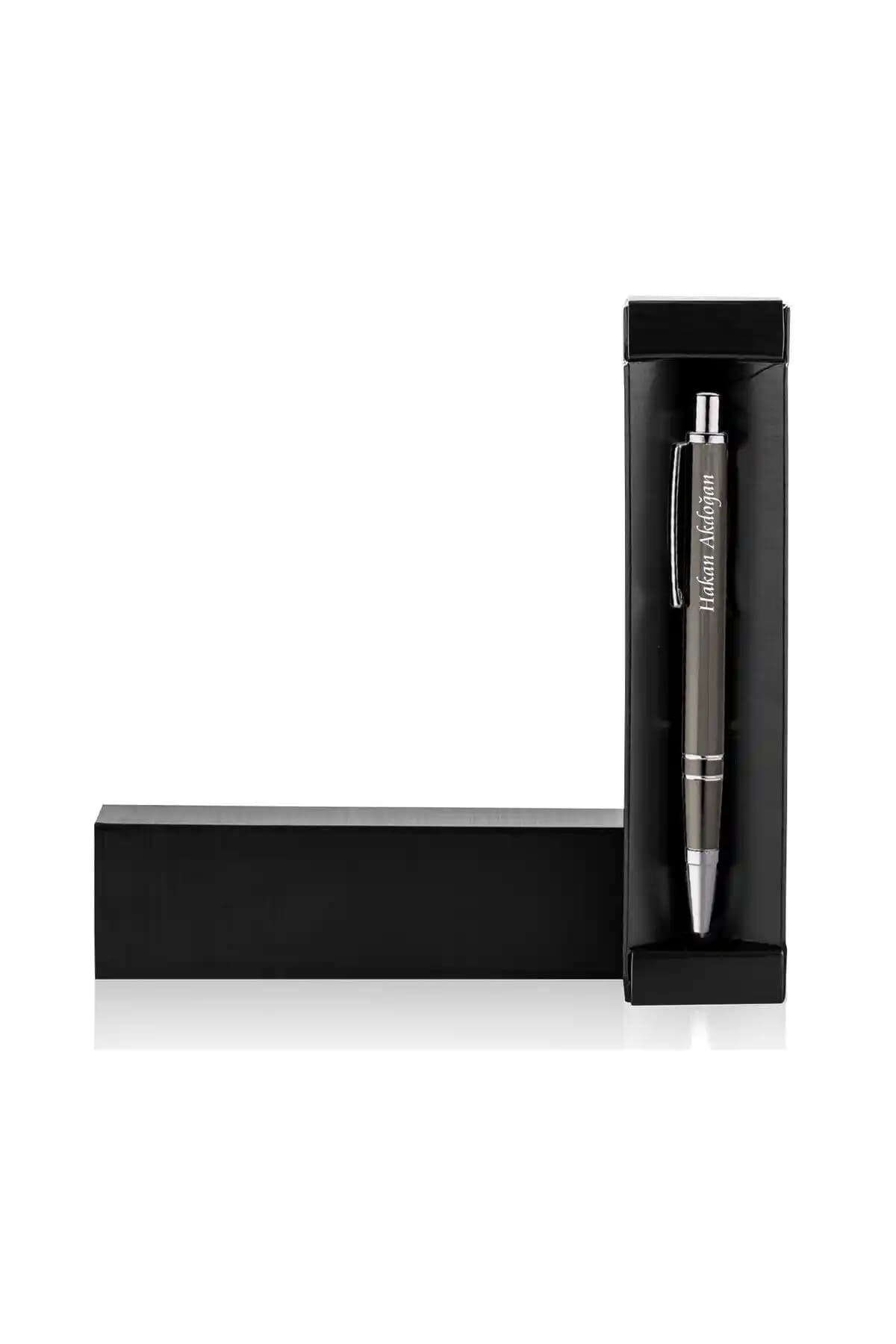 Yaprak Hediyelik Karton Kutulu Metal Kalem Kişiselleştirilebilir ve Şık Tasarım