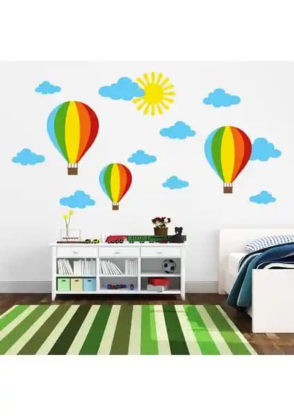 Besta Renkli Balon Duvar Çıkartması: Çok Parçalı ve Dayanıklı Çocuk Odası Dekorasyonu